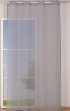 Ösengardine Leinenoptik uni grau 140x260cm