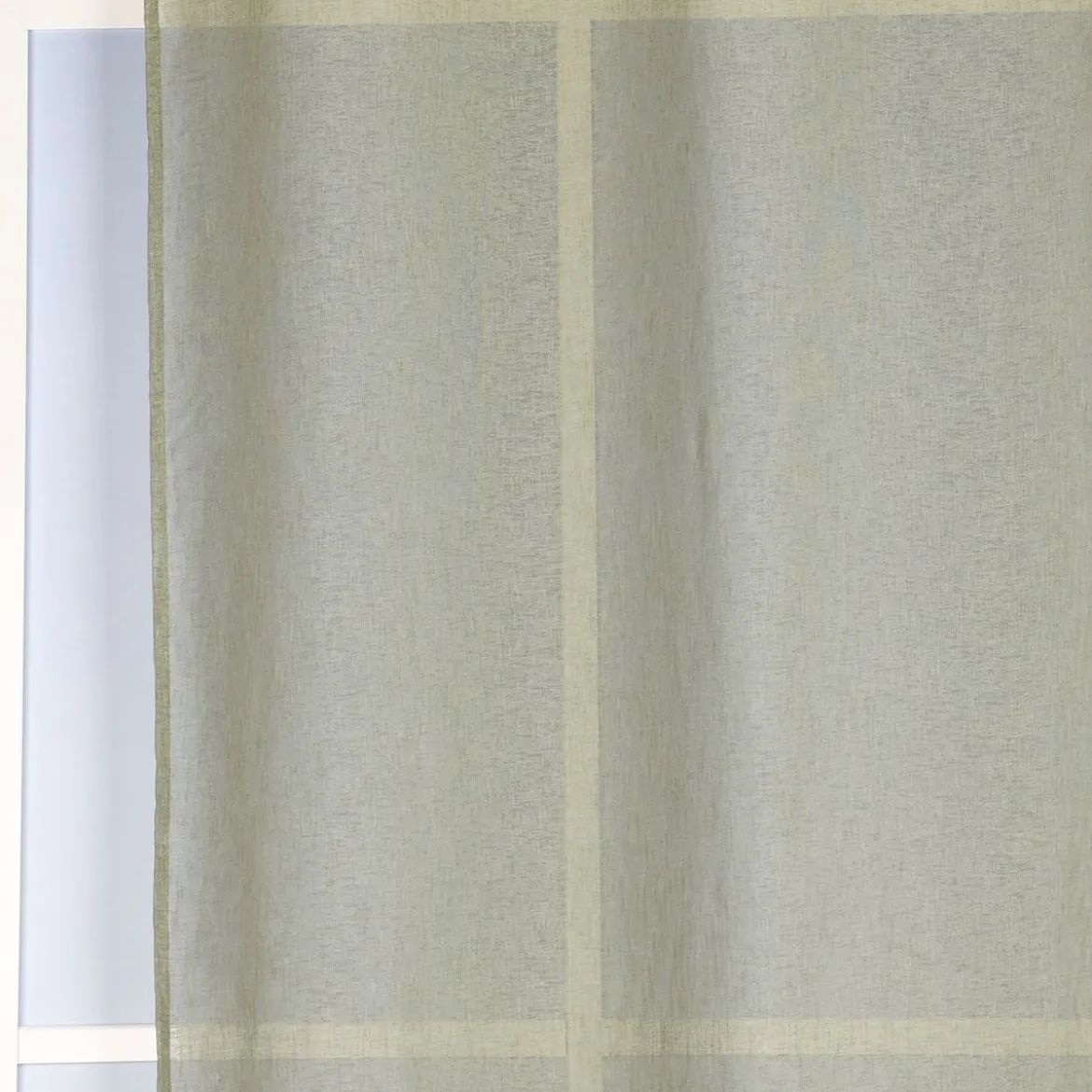 Ösengardine Leinenoptik uni grün 140x260cm