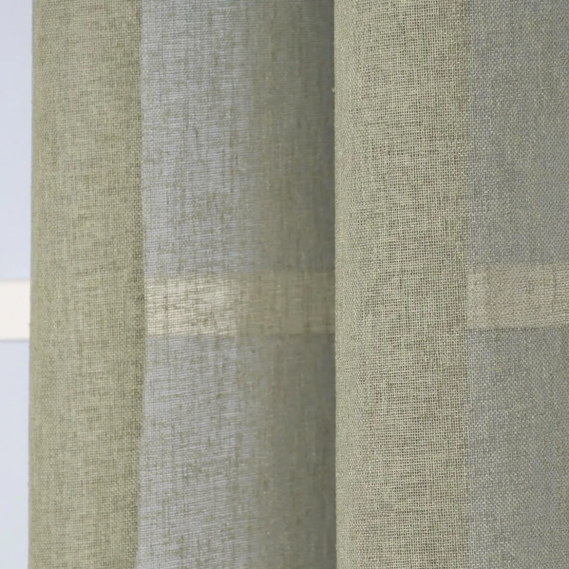 Ösengardine Leinenoptik uni grün 140x260cm