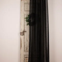 Ösengardine Leinenoptik uni schwarz 140x260cm