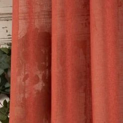 Ösengardine Leinenoptik uni terracotta 140x260cm
