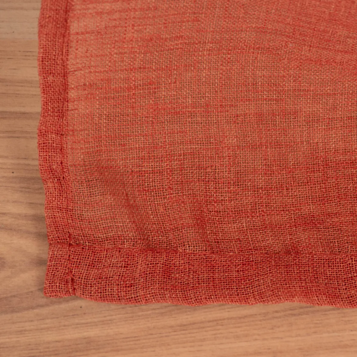 Ösengardine Leinenoptik uni terracotta 140x260cm