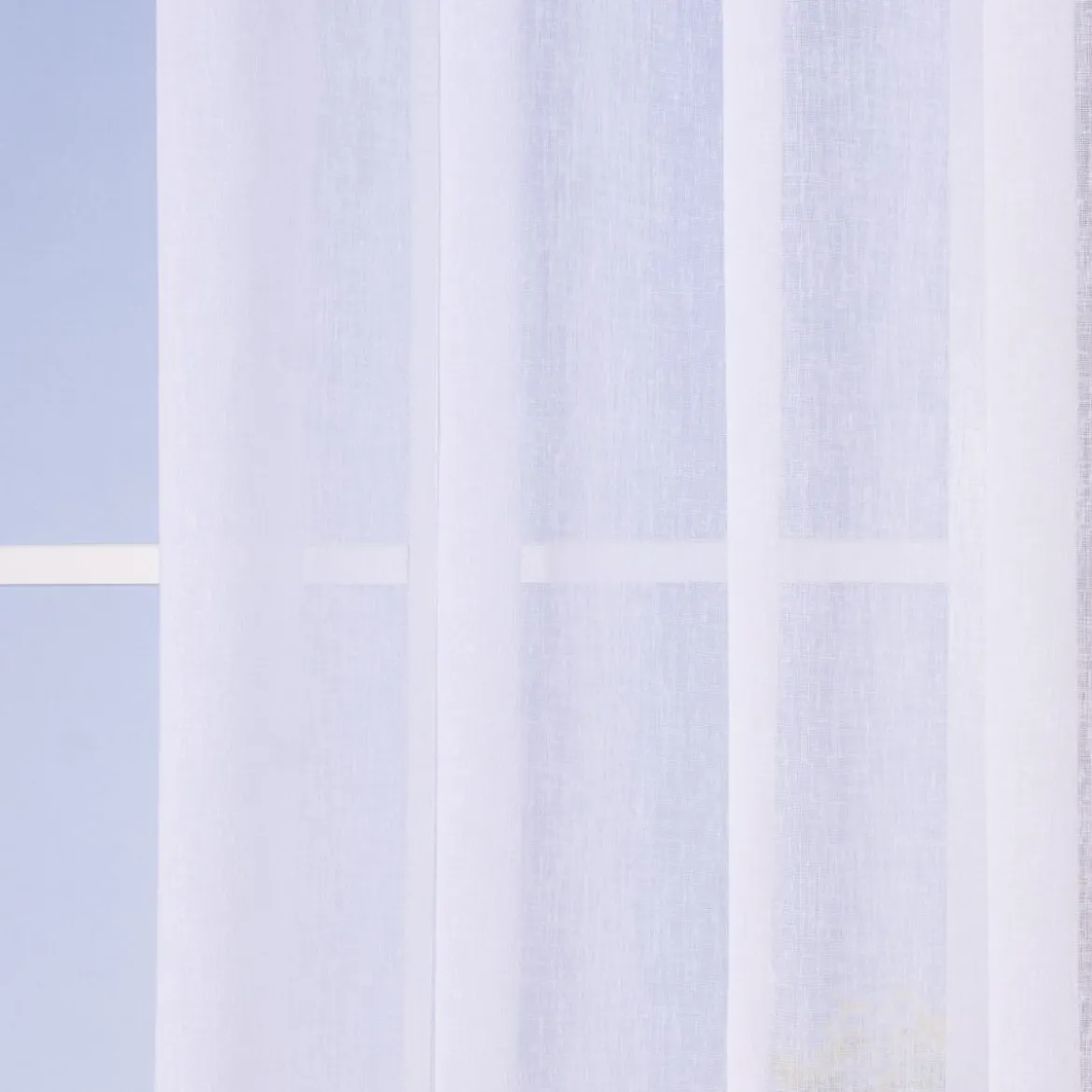 Ösengardine Leinenoptik uni weiß 140x260cm