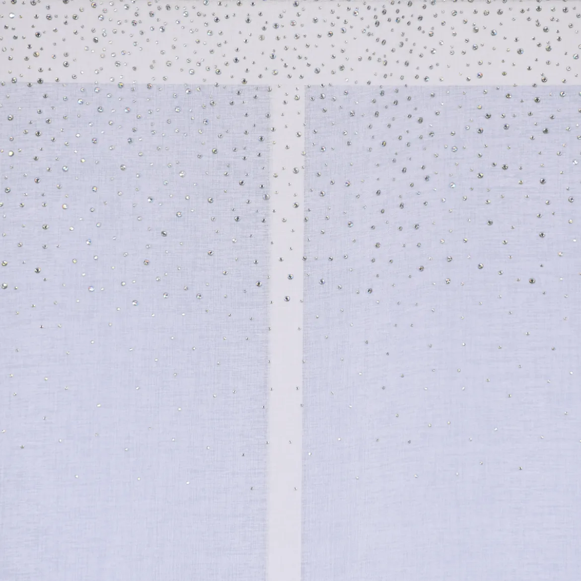 Ösengardine mit Glitzersteinen weiß silberfarbig 140x260cm