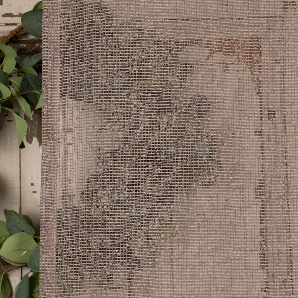 Ösengardine Netzstruktur gestreift taupe 140x245cm