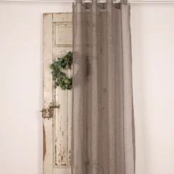 Ösengardine Netzstruktur gestreift taupe 140x245cm