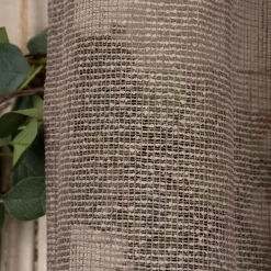 Ösengardine Netzstruktur gestreift taupe 140x245cm