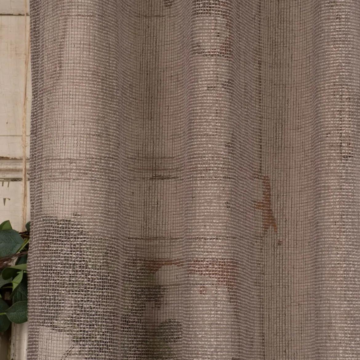 Ösengardine Netzstruktur gestreift taupe 140x245cm