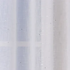 Ösengardine Schnurstreifen mit Glitzerpailletten weiß 135x260cm