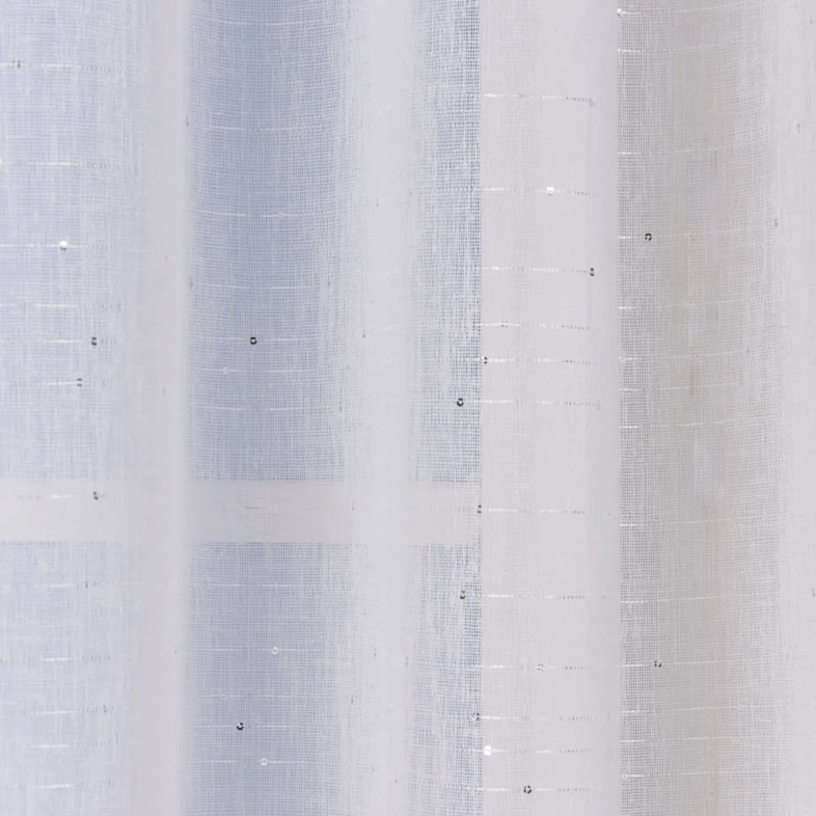 Ösengardine Schnurstreifen mit Glitzerpailletten weiß 135x260cm