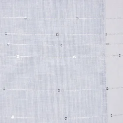 Ösengardine Schnurstreifen mit Glitzerpailletten weiß 135x260cm