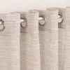Ösengardine Schnurstreifen mit Glitzerpailletten stein weiß 135x260cm