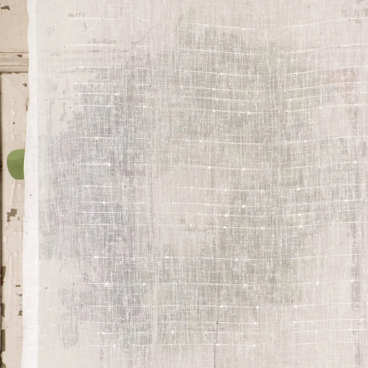 Ösengardine XXL Schnurstreifen mit Glitzerpailletten weiß 300x260cm