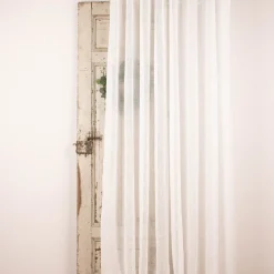 Ösengardine XXL Schnurstreifen mit Glitzerpailletten weiß 300x260cm