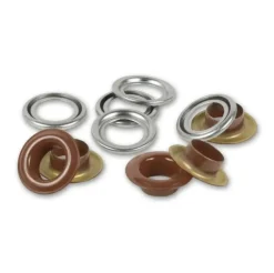 Ösen mit Scheiben 8mm dunkelbraun/silberfarbig 32 Stk von Prym