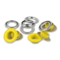 Ösen mit Scheiben 8mm gelb/silberfarbig 32 Stk von Prym