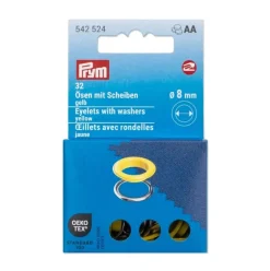 Ösen mit Scheiben 8mm gelb/silberfarbig 32 Stk von Prym