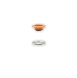 Ösen mit Scheiben 8mm orange/silberfarbig 32 Stk von Prym