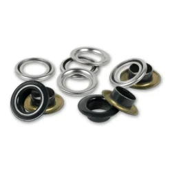 Ösen mit Scheiben 8mm schwarz/silberfarbig 32 Stk von Prym
