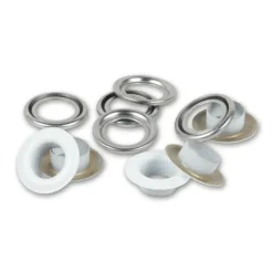 Ösen mit Scheiben 8mm weiß/silberfarbig 32 Stk von Prym