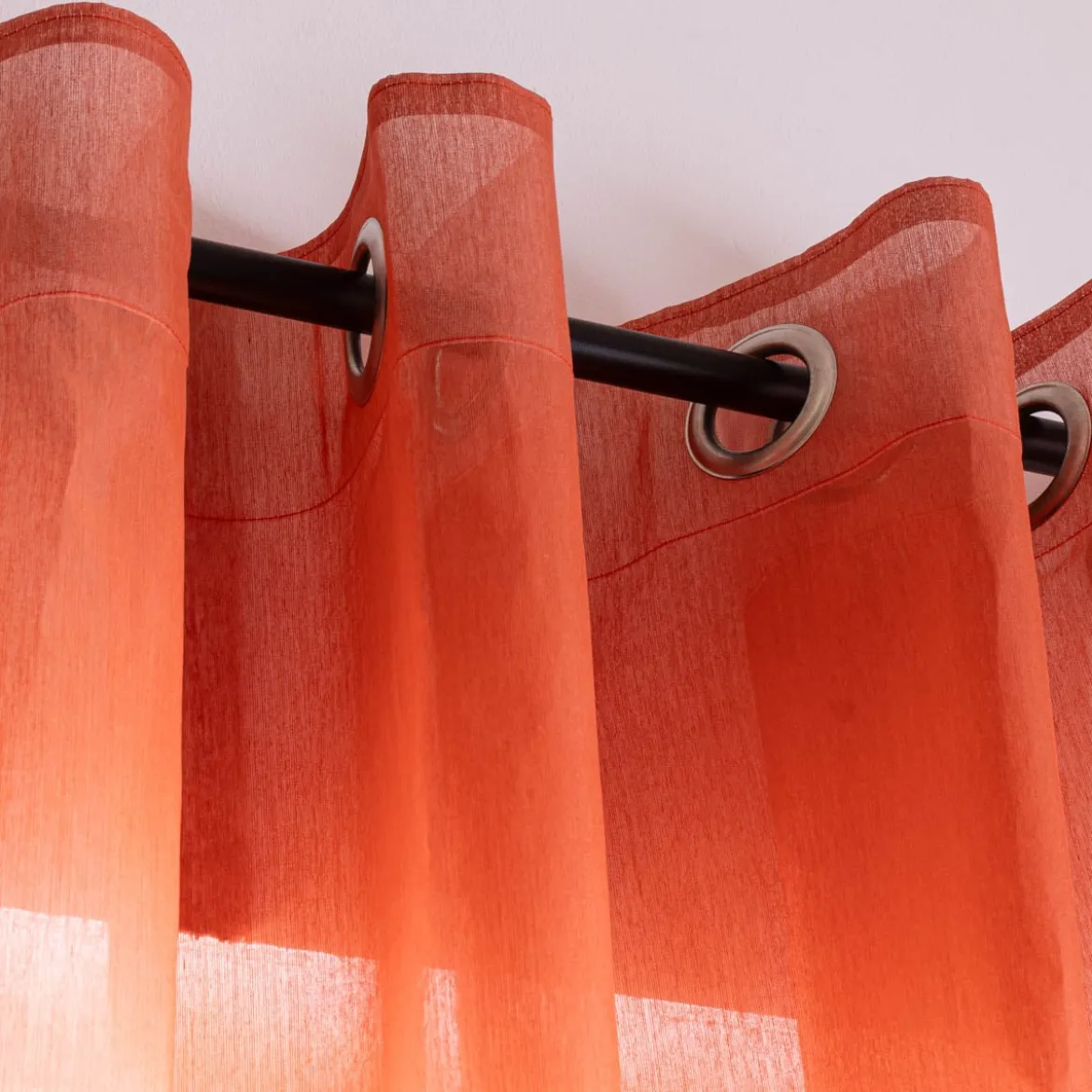 Ösenvorhang Batik Farbverlauf halbtransparent terracotta 140cmx255cm