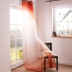 Ösenvorhang Batik Farbverlauf halbtransparent terracotta 140cmx255cm