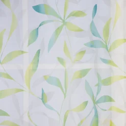 Ösenvorhang Blätter weiß grün 140x255cm