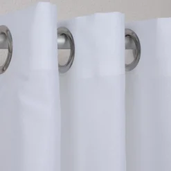 Ösenvorhang Brilliant Leinenoptik einfarbig weiß 140x245cm