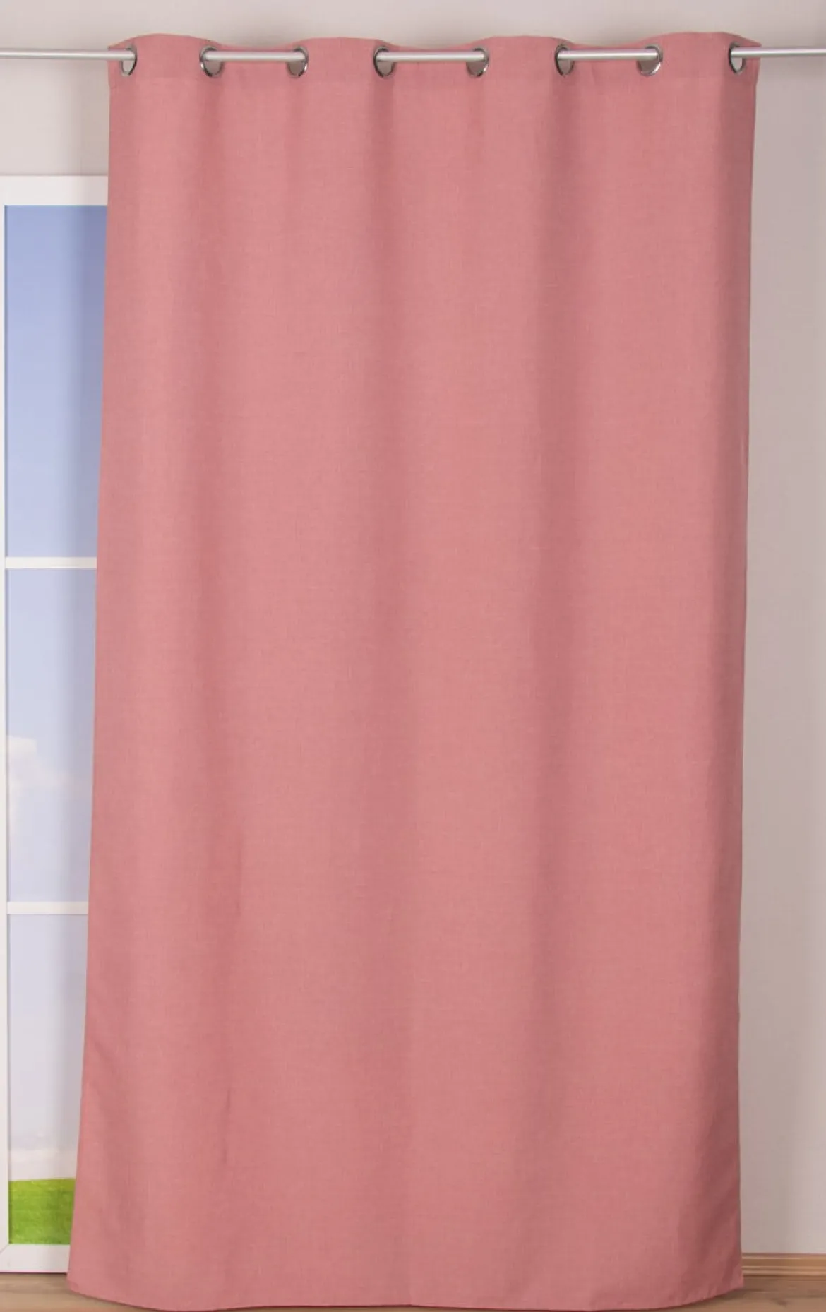 Ösenvorhang Brilliant Leinenoptik einfarbig altrosa 140x245cm
