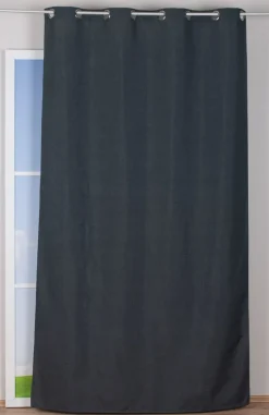 Ösenvorhang Brilliant Leinenoptik einfarbig grau 140x245cm