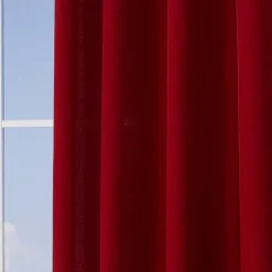 Ösenvorhang Brilliant Leinenoptik einfarbig rot 140x245cm