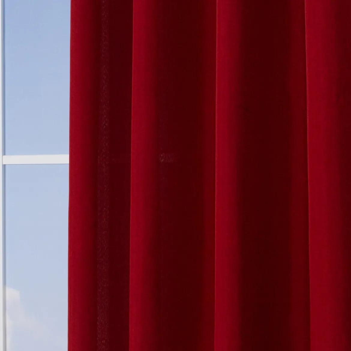 Ösenvorhang Brilliant Leinenoptik einfarbig rot 140x245cm