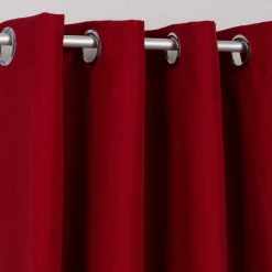 Ösenvorhang Brilliant Leinenoptik einfarbig rot 140x245cm