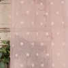 Ösenvorhang Dekoschal Leinenoptik Pompons rosa 135x245cm