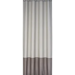 Ösenvorhang Dualino meliert mit farbig abgesetztem Sockel beige braun 140x255cm