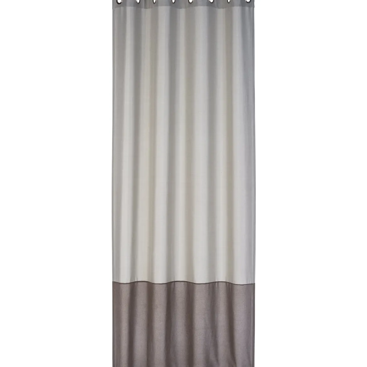 Ösenvorhang Dualino meliert mit farbig abgesetztem Sockel beige braun 140x255cm