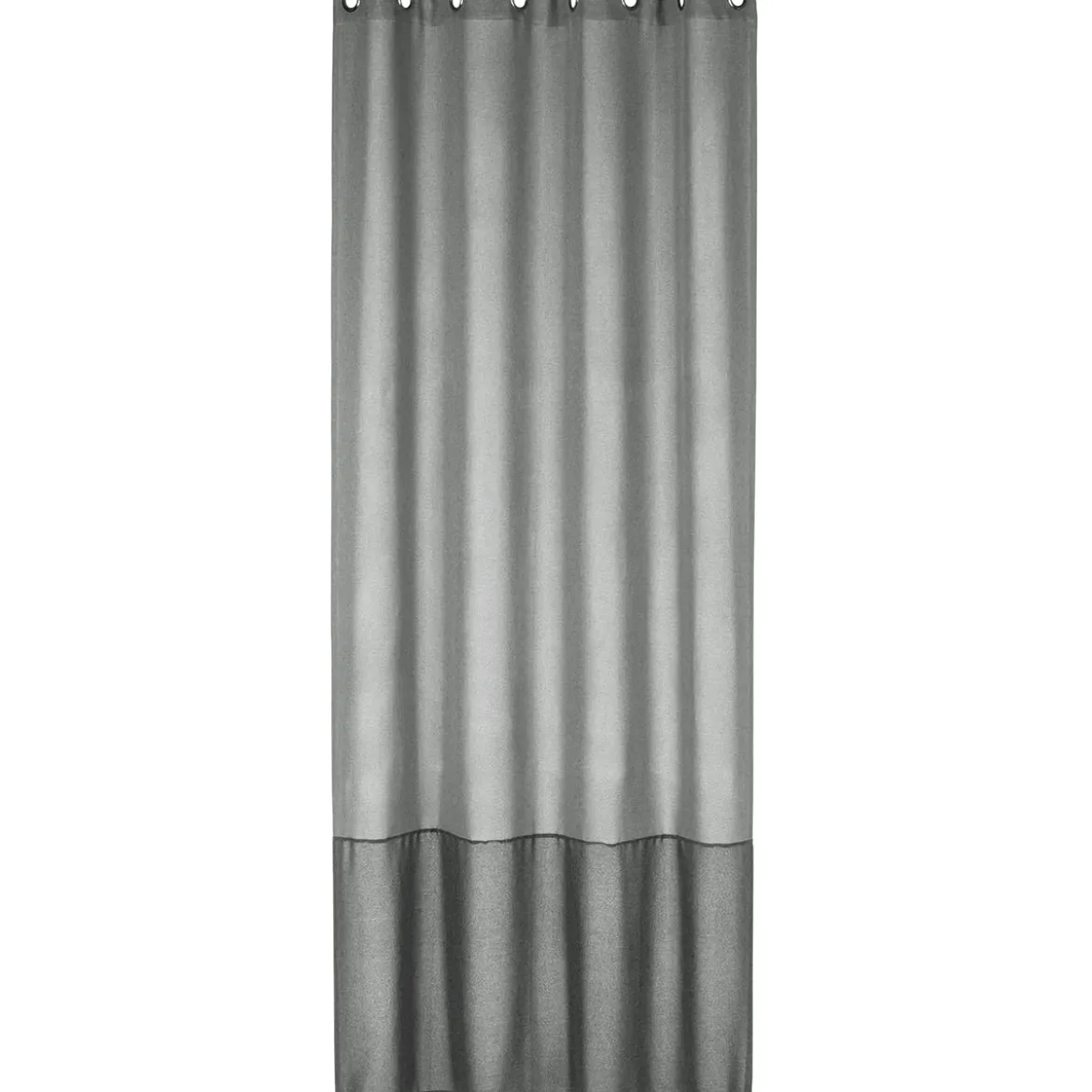 Ösenvorhang Dualino meliert mit farbig abgesetztem Sockel hellgrau dunkelgrau 140x255cm