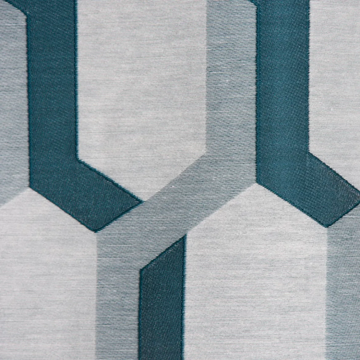 Ösenvorhang Jacquard grafisch weiß petrol 140x260cm