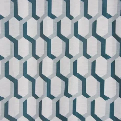 Ösenvorhang Jacquard grafisch weiß petrol 140x260cm