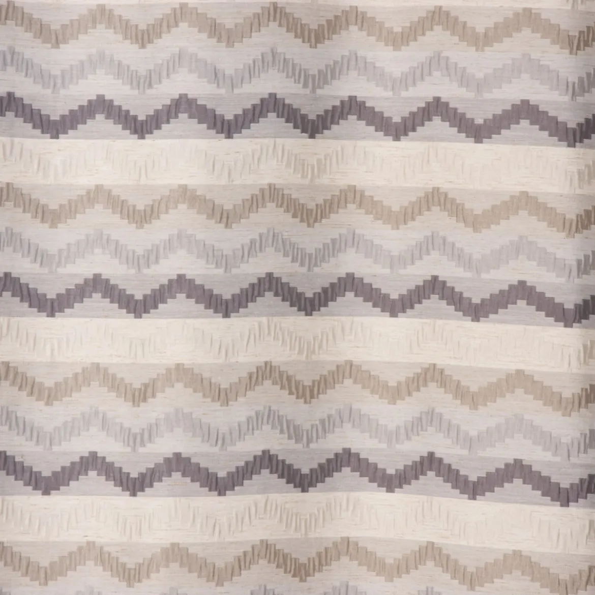 Ösenvorhang Jacquard Leinenoptik Chevronmuster weiß natur grau 135x250cm