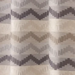 Ösenvorhang Jacquard Leinenoptik Chevronmuster weiß natur grau 135x250cm