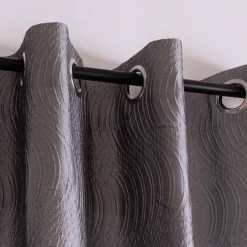 Ösenvorhang Miracle Elbersdrucke blickdicht Clocqué-Jacquardgewebe silber 140cmx255cm
