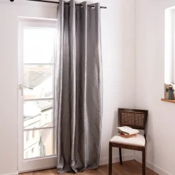 Ösenvorhang Miracle Elbersdrucke blickdicht Clocqué-Jacquardgewebe silber 140cmx255cm