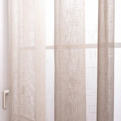 Ösenvorhang Mirage Elbersdrucke Batist transparent natur silber 140cmx255cm