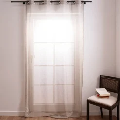 Ösenvorhang Mirage Elbersdrucke Batist transparent natur silber 140cmx255cm