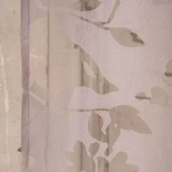 Ösenvorhang mit Allover Ausbrenner Motiv Zweige Vögel mauve 140x245cm