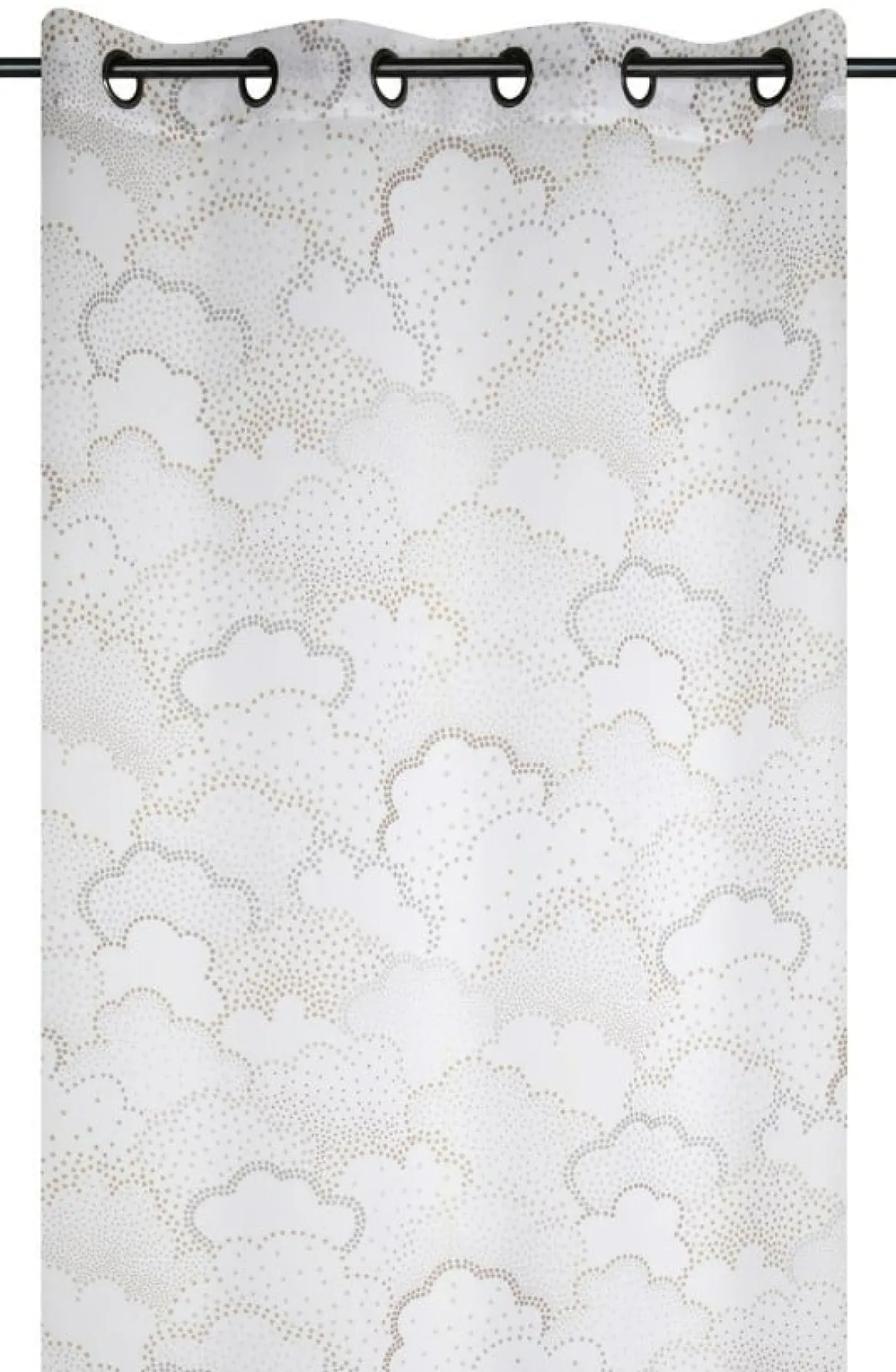 Ösenvorhang mit Wolken weiß natur 140x260cm