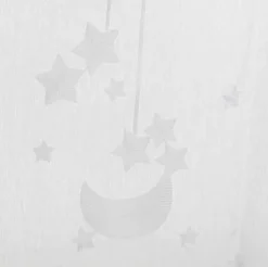 Ösenvorhang Mond und Sterne Stickerei weiß 140x240cm