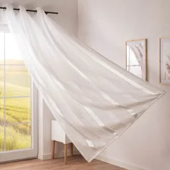 Ösenvorhang Sea Dream Freundin Home Collection halbtransparent Längsstreifen weiß 140cmx255cm