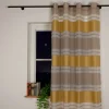 Ösenvorhang Valeska Eco nachhaltig Streifen ecru gelb 144x245cm (BxH)